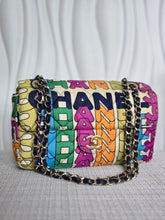 Load image into Gallery viewer, CHANEL 21K Collection 2021 Multicolor Rainbow Quilted Satin Medium Flap Bag LGHW
