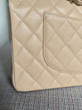 Load image into Gallery viewer, CHANEL series 15 2011/2012 Beige Clair Caviar GHW Medium ML Timeless Classic Double Flap Bag

