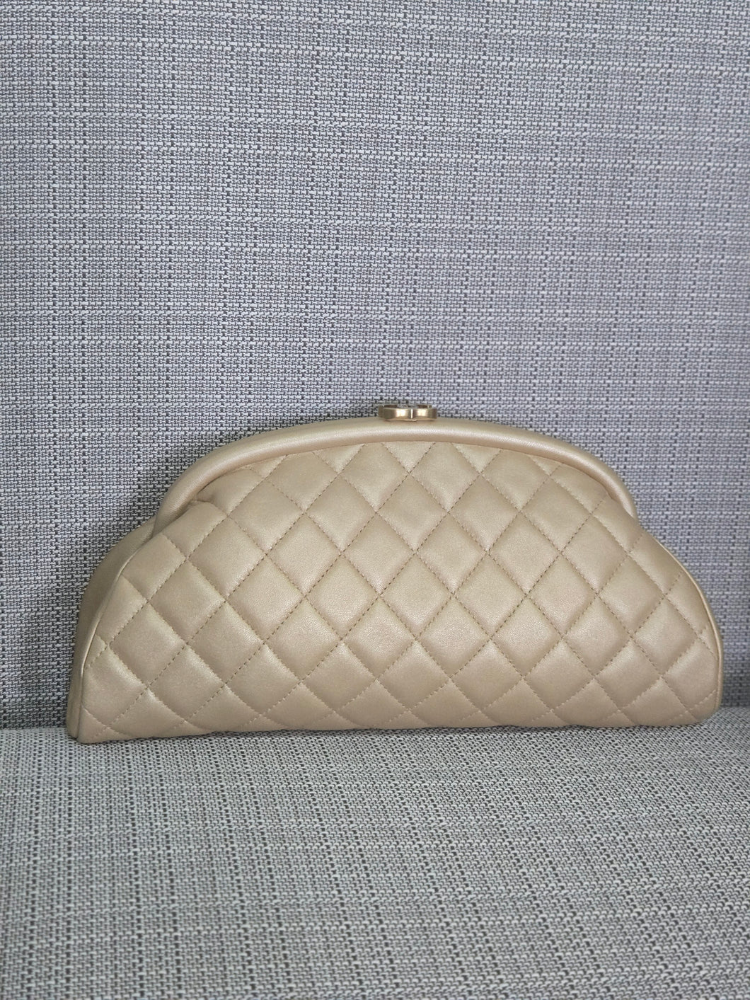 Chanel Series 16 2012 Pearly Gold Lambskin with GHW Classic Clutch