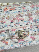 Load image into Gallery viewer, Chanel 23C 2022/2023 Cruise Collection Tweed Quilted Mini Rectangular Flap Bag in Ecru, Pink, Blue, and Green with Champagne GHW
