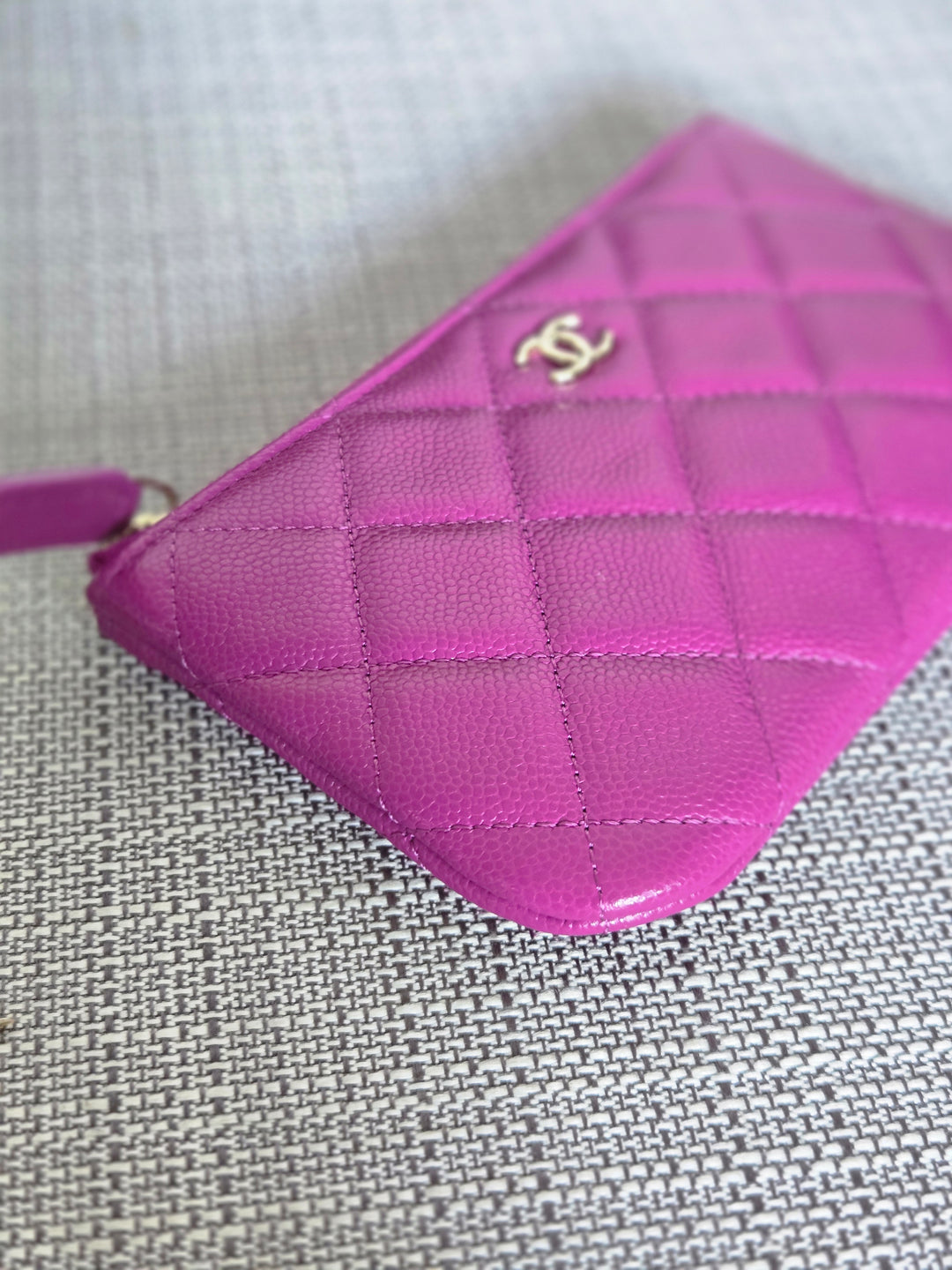 Chanel 2023 23C collection Purple Caviar LGHW Mini O Case/Pouch