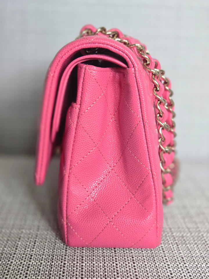 Chanel series 27 19C Collection Barbie Pink Caviar LGHW Medium ML Timeless Classic Double Flap Bag