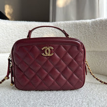 Load image into Gallery viewer, Chanel series 26 Burgundy Calf skin Aged GHW Camera Case bag with top handle
