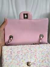 Load image into Gallery viewer, Chanel 25C 2025 Cruise Collection Multi-colored Tweed Champagne GHW Mini rectangular flap bag
