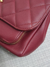 Load image into Gallery viewer, Chanel series 28 2019 19B Collection Burgundy Caviar Business Affinity Flap Bag with Champagne GHW size Medium (8.5 inches/23 cms)
