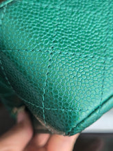 Load image into Gallery viewer, Chanel series 25 2018 18S collection Pearly Emerald Green Caviar LGHW Medium ML timeless Classic double flap bag
