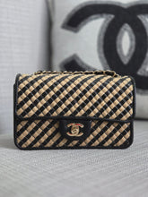 Load image into Gallery viewer, Chanel series 31 21P 2021 Pre spring/summer collection Raffia Black/Beige Mini Rectangular Flap Bag

