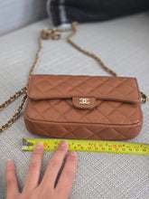 Load image into Gallery viewer, Chanel 2023 Caramel Brown Caviar Champagne GHW New Style Wallet on chain (WOC)
