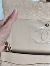 Load image into Gallery viewer, CHANEL series 15 2011/2012 Beige Clair Caviar GHW Medium ML Timeless Classic Double Flap Bag
