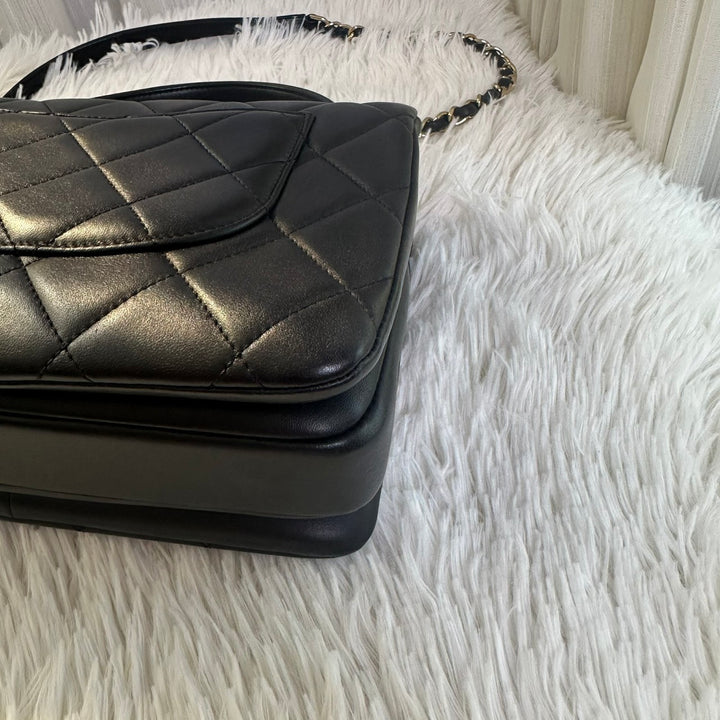 CHANEL Black Lambskin Trendy CC Flap Bag size SMALL with Non detachable Shoulder strap and LGHW 2023
