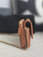 Load image into Gallery viewer, Chanel 2023 Caramel Brown Caviar Champagne GHW New Style Wallet on chain (WOC)
