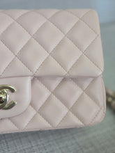 Load image into Gallery viewer, Chanel 23S 2023 Spring/Summer Collection Light Pink Lambskin champagne GHW Mini Rectangular Flap Bag
