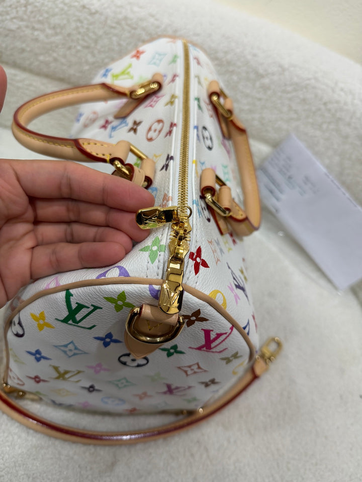 LOUIS VUITTON LV x TM Murakami Multicolor White Speedy 30 New Style