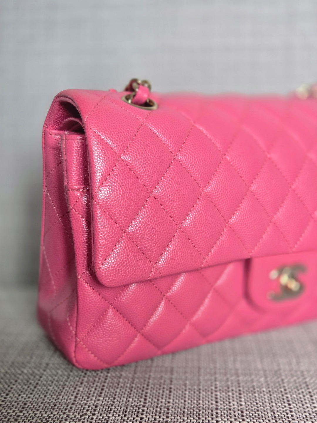 Chanel series 27 19C Collection Barbie Pink Caviar LGHW Medium ML Timeless Classic Double Flap Bag