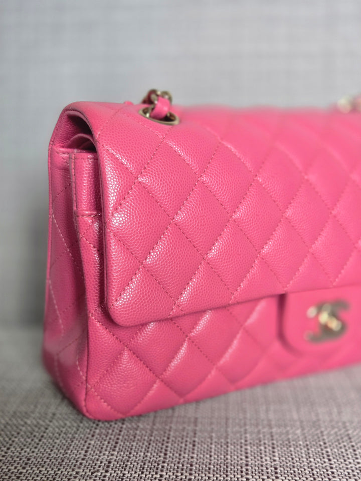 Chanel series 27 19C Collection Barbie Pink Caviar LGHW Medium ML Timeless Classic Double Flap Bag
