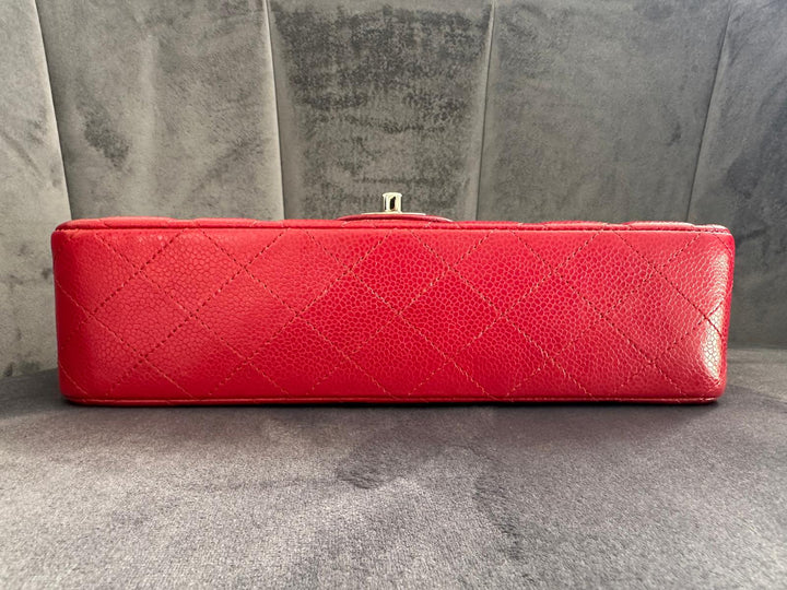 CHANEL 12A series 16 2012 Red Caviar SHW Medium Timeless ML Classic Double Flap Bag