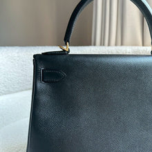 Load image into Gallery viewer, Hermes Black Noir Epsom Leather GHW Kelly 28 stamp N 2010
