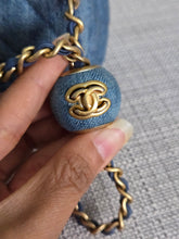 Load image into Gallery viewer, CHANEL 23C 2022/2023 Cruise collection Denim Pearl Crush Adjustable Chain Mini Rectangular Flap Bag with Aged GHW
