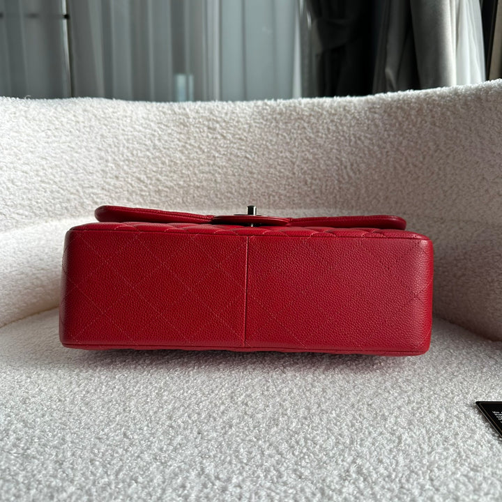 CHANEL series 19 14C Red Caviar SHW Jumbo Timeless Classic Double Flap Bag 2014