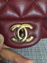 Load image into Gallery viewer, CHANEL 19B collection Series 28 Burgundy Caviar LGHW Medium Timeless Classic Double Flap Bag 11.12
