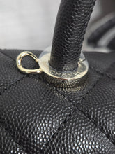 Load image into Gallery viewer, Chanel Black Caviar Champagne GHW Coco Handle Flap Bag size Small with Detachable Strap
