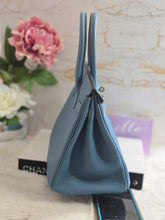 Load image into Gallery viewer, Hermes Birkin 35 Bleu Jean Togo Leather PHW Stamp J in Sq
