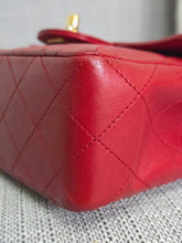 Load image into Gallery viewer, Chanel series 1 Red Lambskin 24K GHW Vintage Classic Mini Flap Bag
