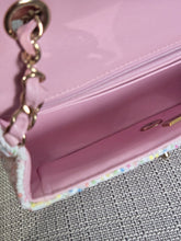 Load image into Gallery viewer, Chanel 25C 2025 Cruise Collection Multi-colored Tweed Champagne GHW Mini rectangular flap bag
