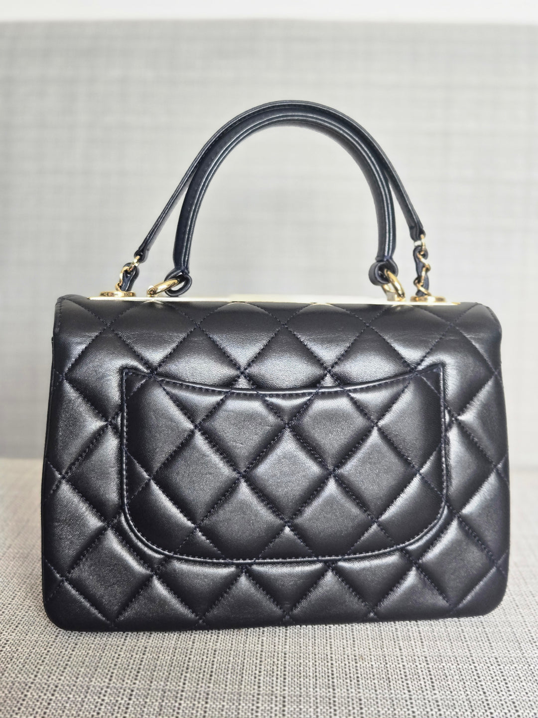 Chanel series 28 2019 Navy Lambskin Champagne GHW Trendy CC Flap Bag size Small with Detachable Strap