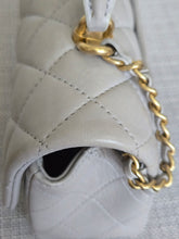 Load image into Gallery viewer, CHANEL 21A light Grey Lambskin Aged GHW Mini Rectangular Flap Bag with Top Handle
