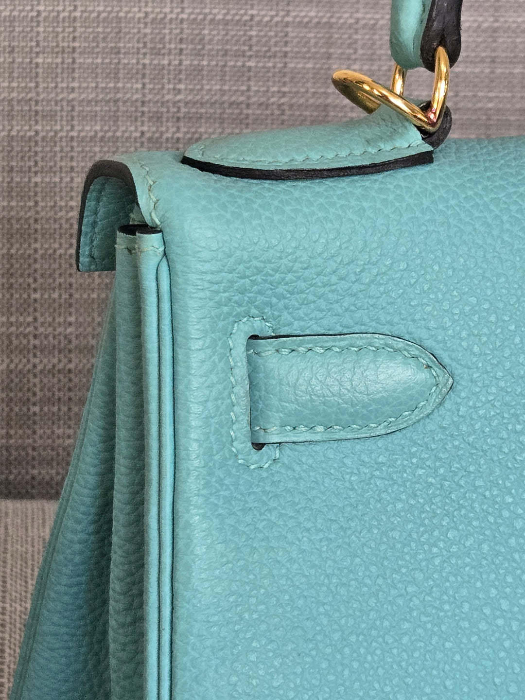 Hermes Kelly 28 in Bleu Atoll Togo Leather GHW