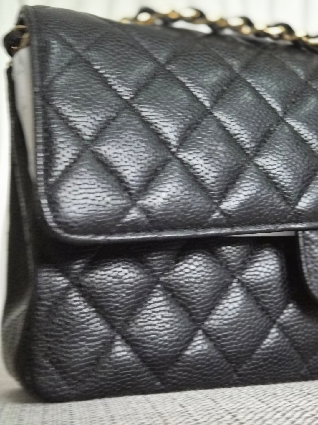 CHANEL series 19 2014 Black caviar GHW 11.12 Medium ML Timeless Classic Double Flap Bag