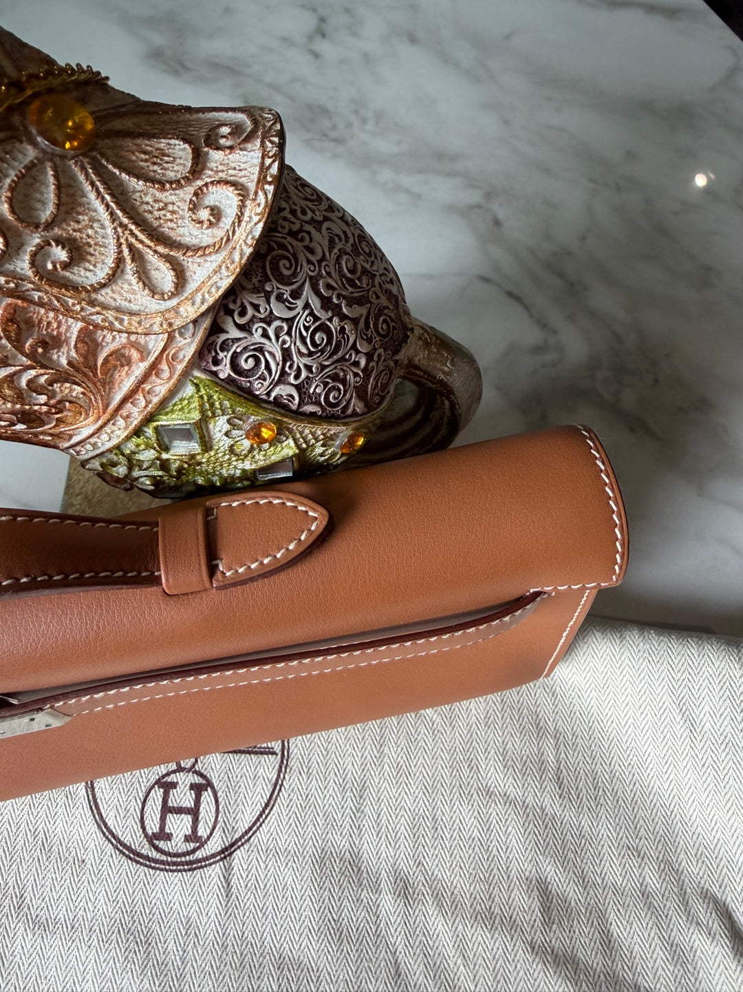 Hermès Kelly Cut Gold Swift Leather PHW Stamp R 2014