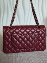 Load image into Gallery viewer, CHANEL 19B collection Series 28 Burgundy Caviar LGHW Medium Timeless Classic Double Flap Bag 11.12
