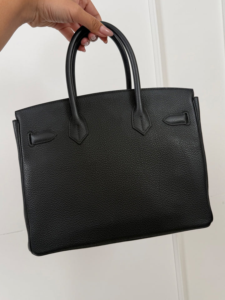 Hermes Noir/Black Togo Leather RGHW Rose gold hardware Birkin 30 Stamp Z 2021