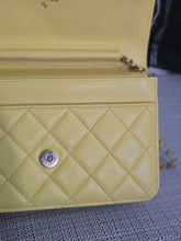 Load image into Gallery viewer, Chanel series 30 2020 Yellow Caviar LGHW Classic Wallet on chain (WOC)
