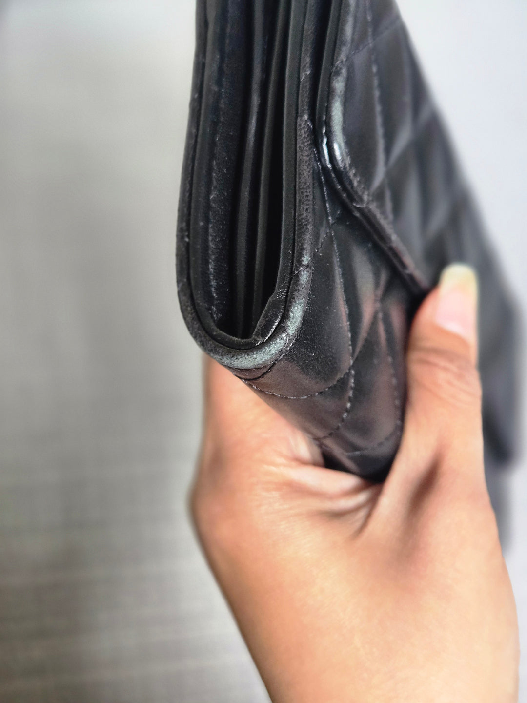 Chanel series 24 Black Lambskin SHW Full size Sarah Wallet