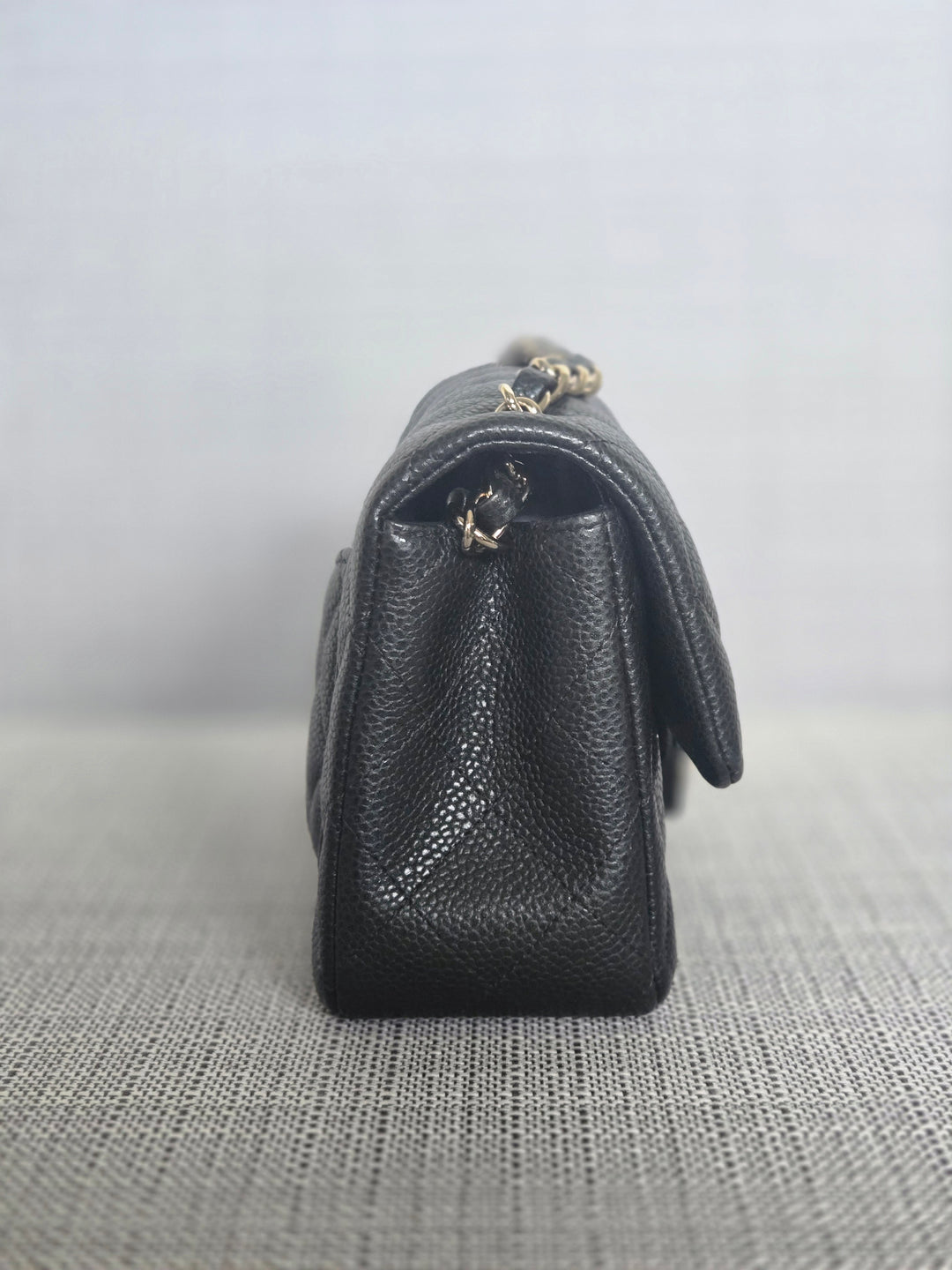 Chanel series 25 2018 Summer/Spring 18S Collection Pearly Dark Grey Caviar LGHW Mini Rectangular Flap Bag