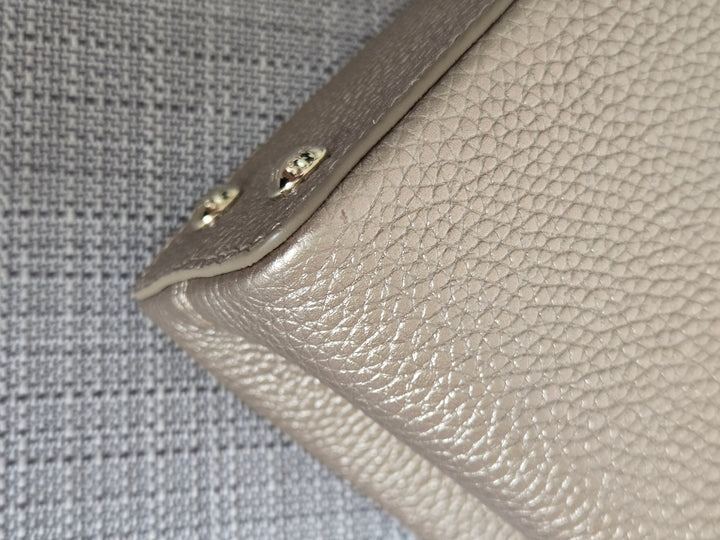 LOUIS VUITTON LV Metallic Taurillon Embellished Flower Crown Mini Capucines in Gold