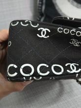 Load image into Gallery viewer, Chanel series 7 2002/2003 Black Canvas Quilted “COCO” Medium Classic Flap Light Gold Hardware
