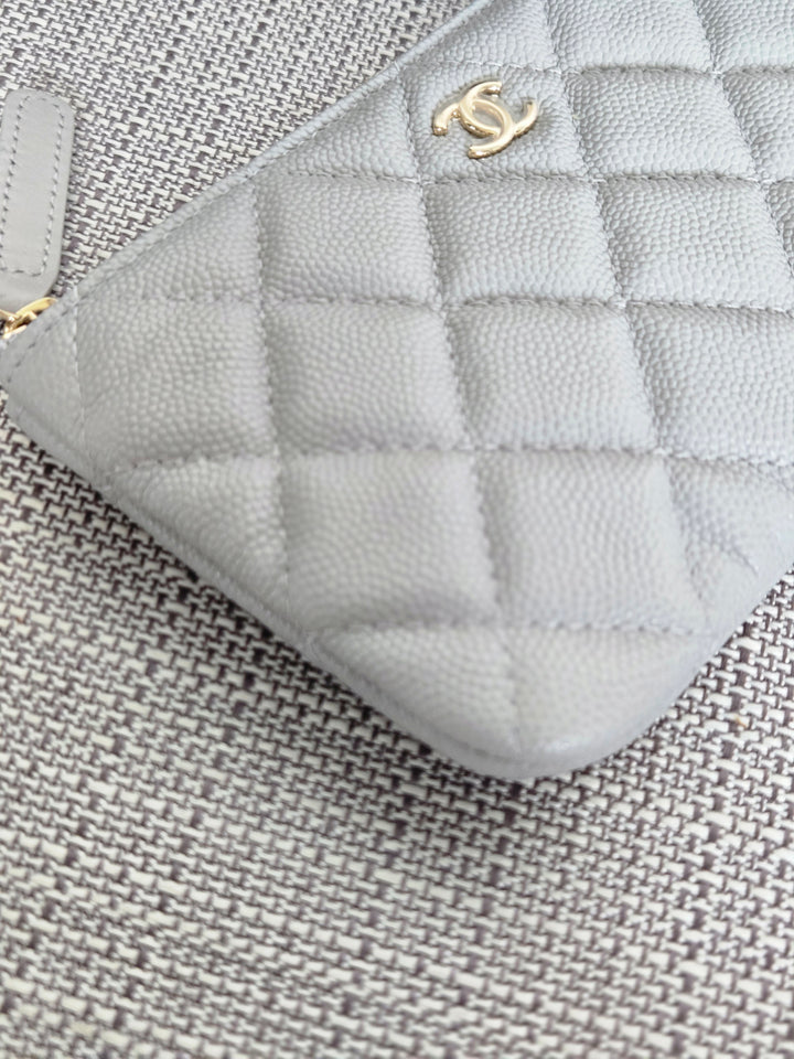 Chanel series 31 2021 Grey Caviar LGHW Mini O Case/Pouch