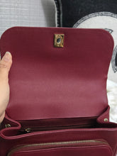 Load image into Gallery viewer, Chanel series 28 2019 19B Collection Burgundy Caviar Business Affinity Flap Bag with Champagne GHW size Medium (8.5 inches/23 cms)
