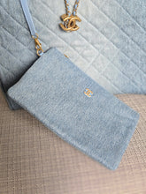 Load image into Gallery viewer, Chanel 25 Size Medium from 25S Collection in Light Denim Aged GHW with detachable pouch
