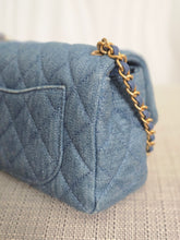 Load image into Gallery viewer, CHANEL 23C 2022/2023 Cruise collection Denim Pearl Crush Adjustable Chain Mini Rectangular Flap Bag with Aged GHW
