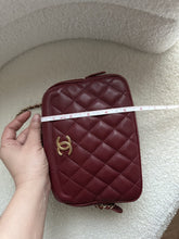 Load image into Gallery viewer, Chanel series 26 Burgundy Calf skin Aged GHW Camera Case bag with top handle
