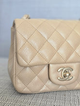 Load image into Gallery viewer, Chanel series 20 15C Collection Pearly Beige Caviar Brushed GHW Square Mini Flap Bag
