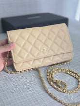 Load image into Gallery viewer, Chanel Beige Clair Caviar GHW Classic Wallet on Chain (WOC)
