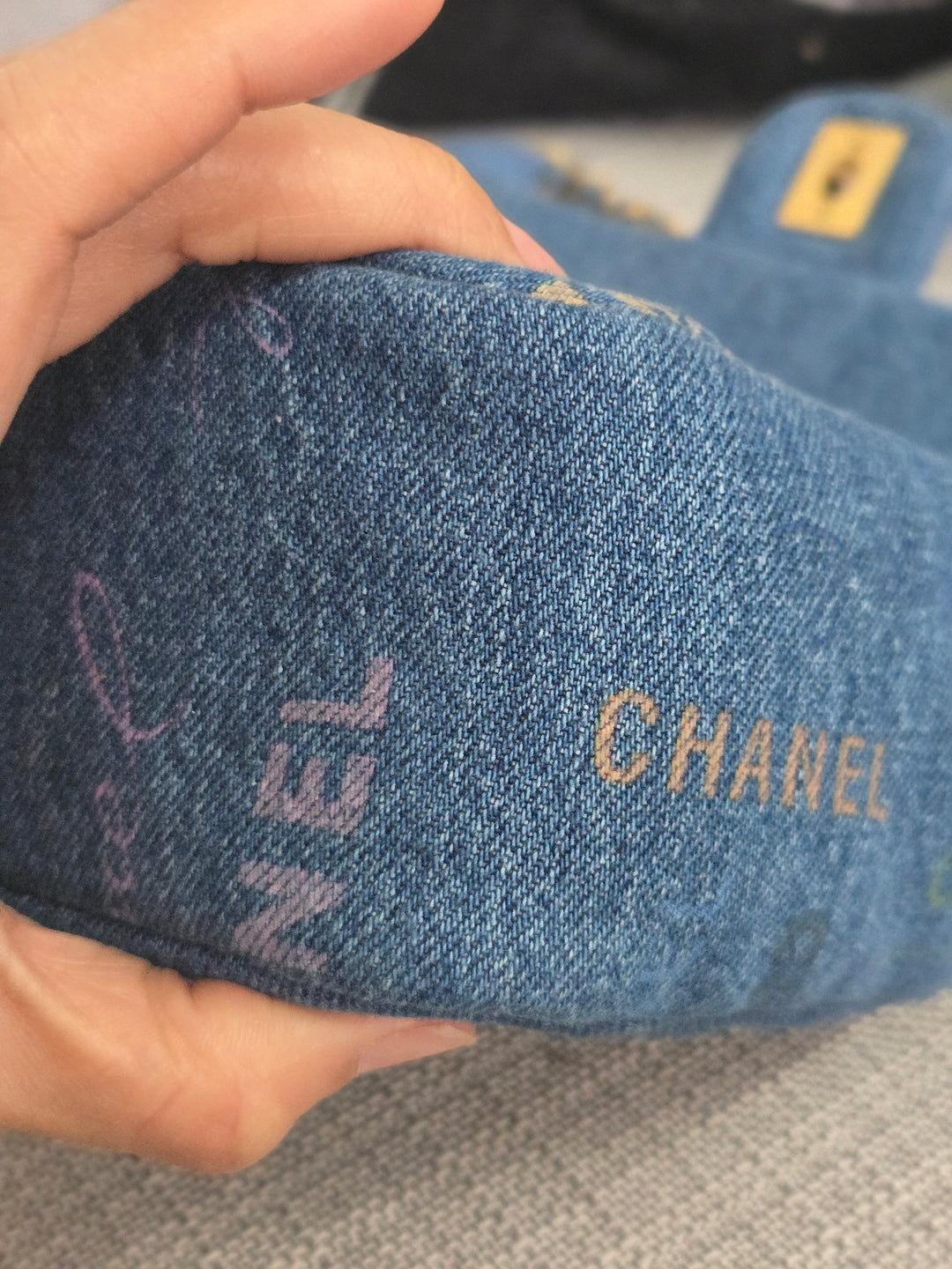 Chanel 22P Blue Denim Mood Flap Bag size Small with aged GHW