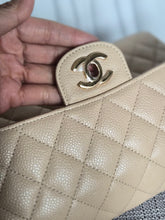 Load image into Gallery viewer, CHANEL series 15 2011/2012 Beige Clair Caviar GHW Medium ML Timeless Classic Double Flap Bag
