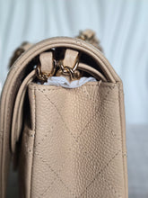 Load image into Gallery viewer, CHANEL series 15 2011/2012 Beige Clair Caviar GHW Medium ML Timeless Classic Double Flap Bag
